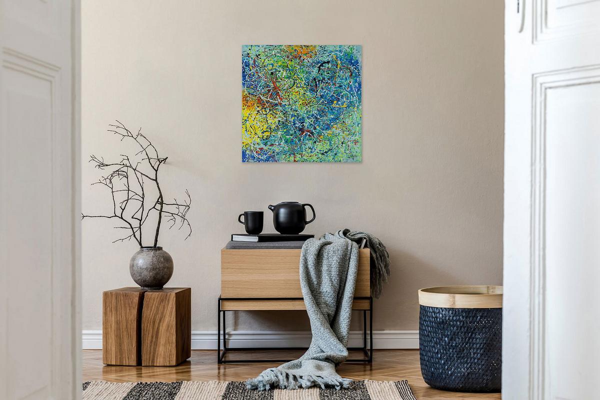 ACRYLBILD HANDGEMALT 80/80 cm - Multicolor, Holz/Textil (80/80cm) - KUNSTLOFT