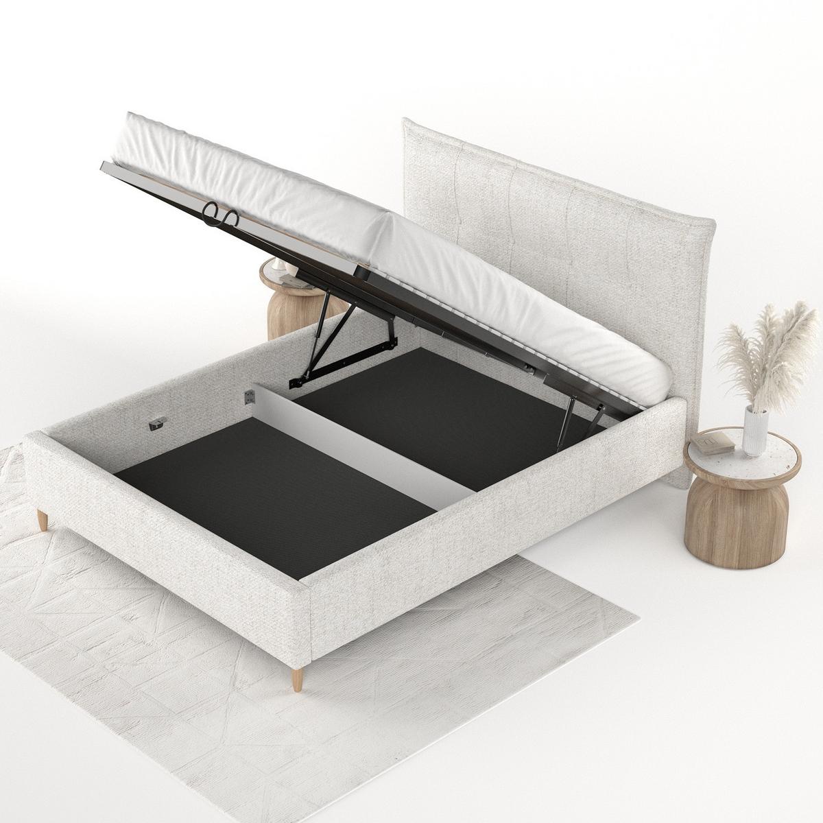 POLSTERBETT Plaza 140/200 cm Creme im Neve Stoff - Creme/Naturfarben, Holz/Holzwerkstoff (140/200cm) - AltaBeds