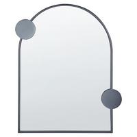 WANDSPIEGEL schwarz Metall 69/80 cm Aulon - Schwarz, Metall (69/80/3cm) - Beliani