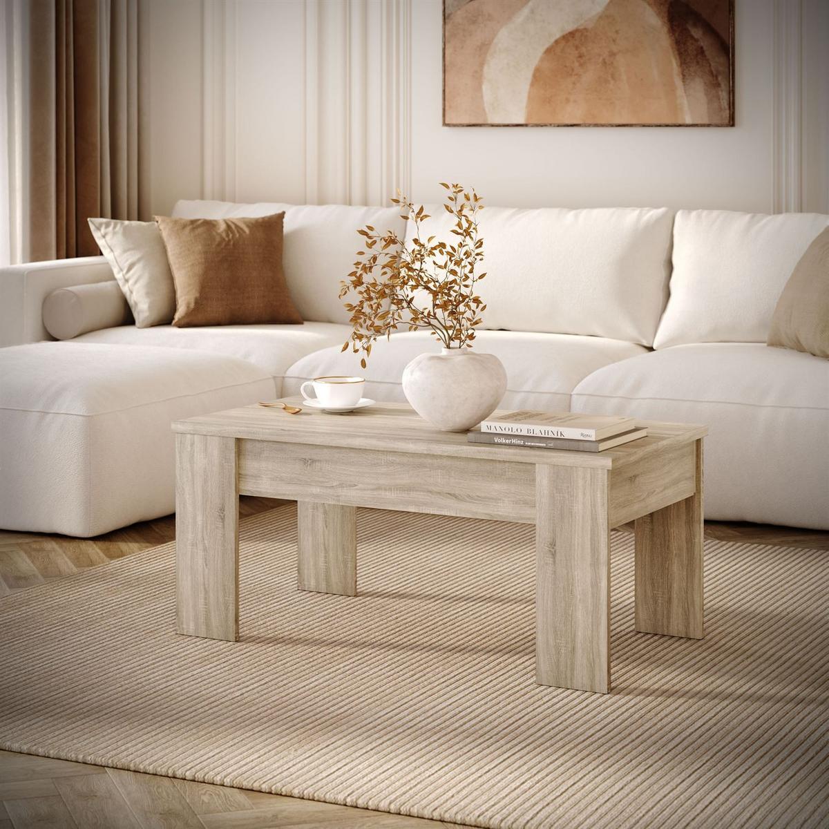 COUCHTISCH APERTO ausklappbar - Sonoma Eiche, Holzwerkstoff (100/45/50cm) - Lookway