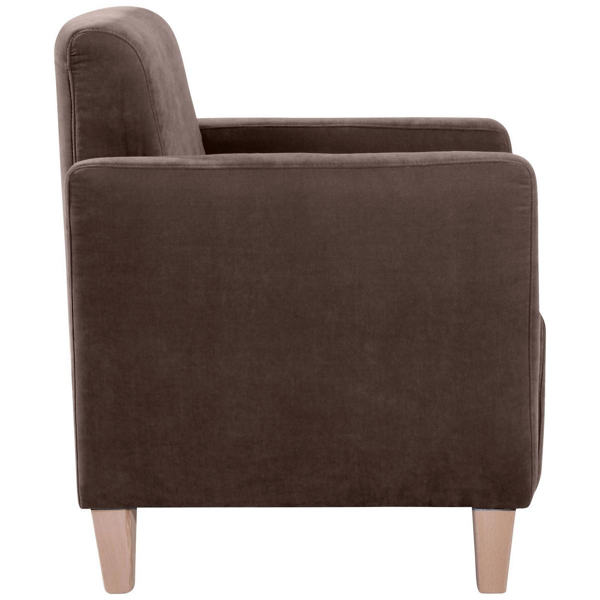 SESSEL Karol Bezug Veloursstoff Buche natur / braun - Braun, Kunststoff (71/81/70cm) - 58aufmkessel