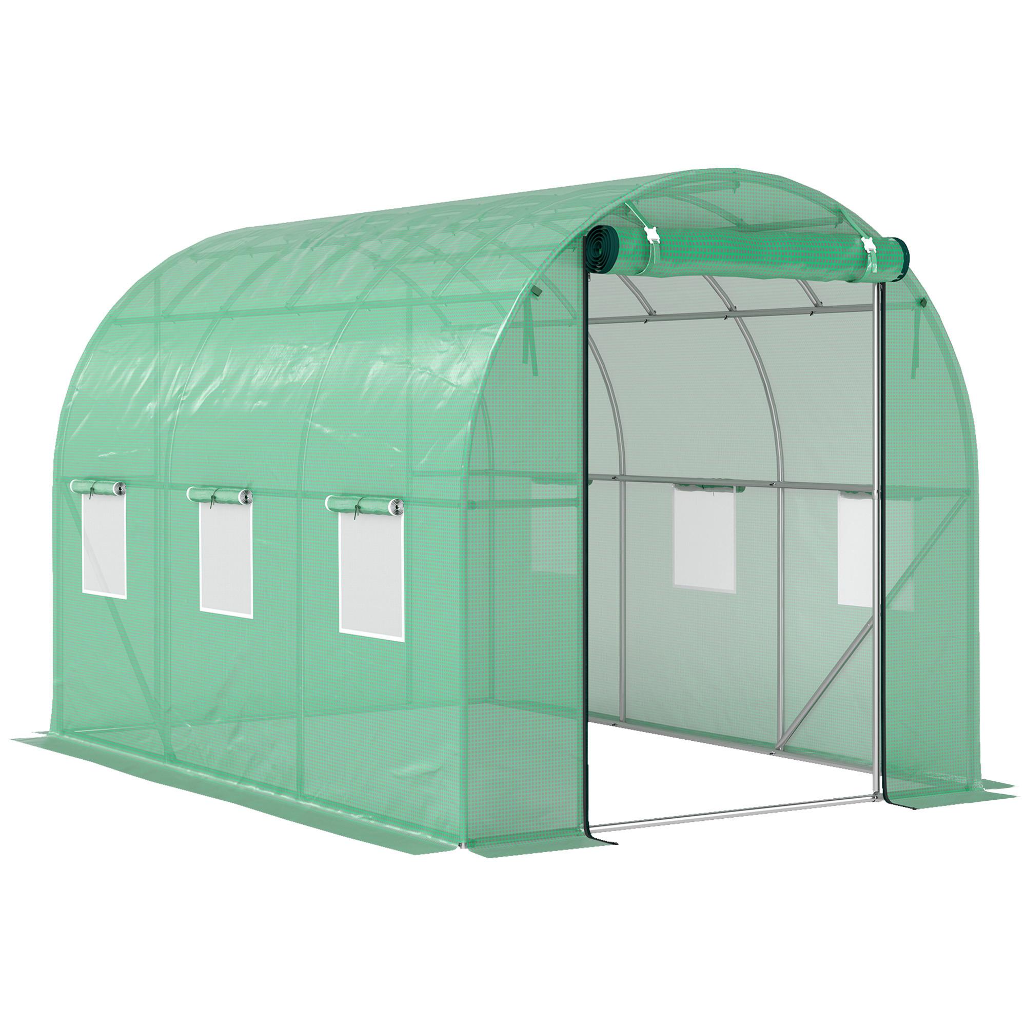 FOLIENTUNNEL, 300L x 200B x 195H cm - Grün, Kunststoff (200/195/300cm) - Outsunny