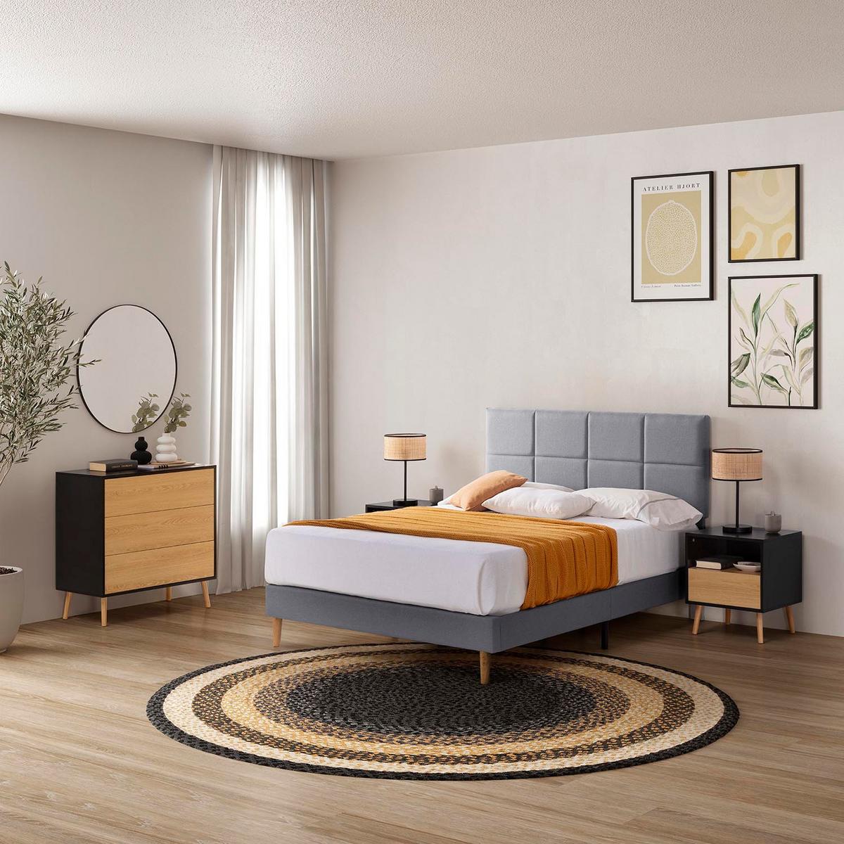 POLSTERBETT 140x190 cm Silvi, Dunkelgrau - Dunkelgrau, Textil (140/190cm) - VS Venta-stock