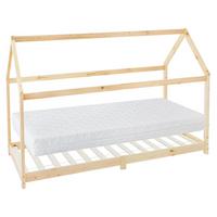 KINDERBETT mit Dach und Matratze 90x200 cm Natur - Naturfarben, Holz (90/200cm) - ML-DESIGN