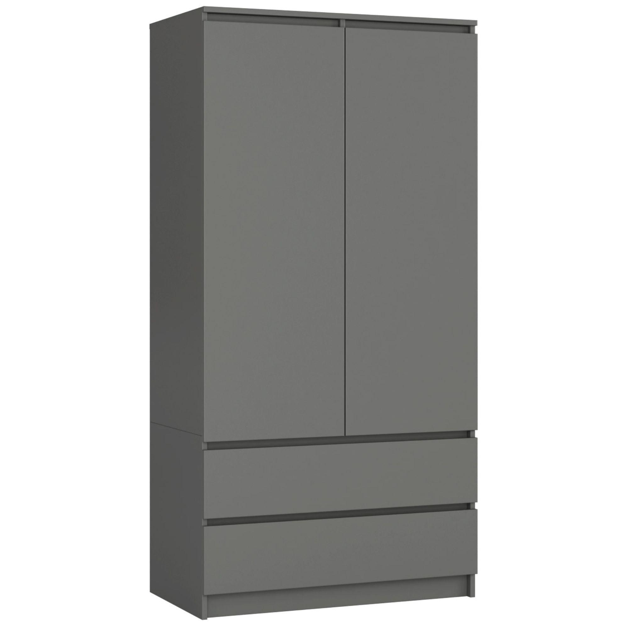 KLEIDERSCHRANK Graphit Grau 180/90/51 - Graphitfarben, Holzwerkstoff (90/180/51cm) - RAUMHIRSCH FURNITURE