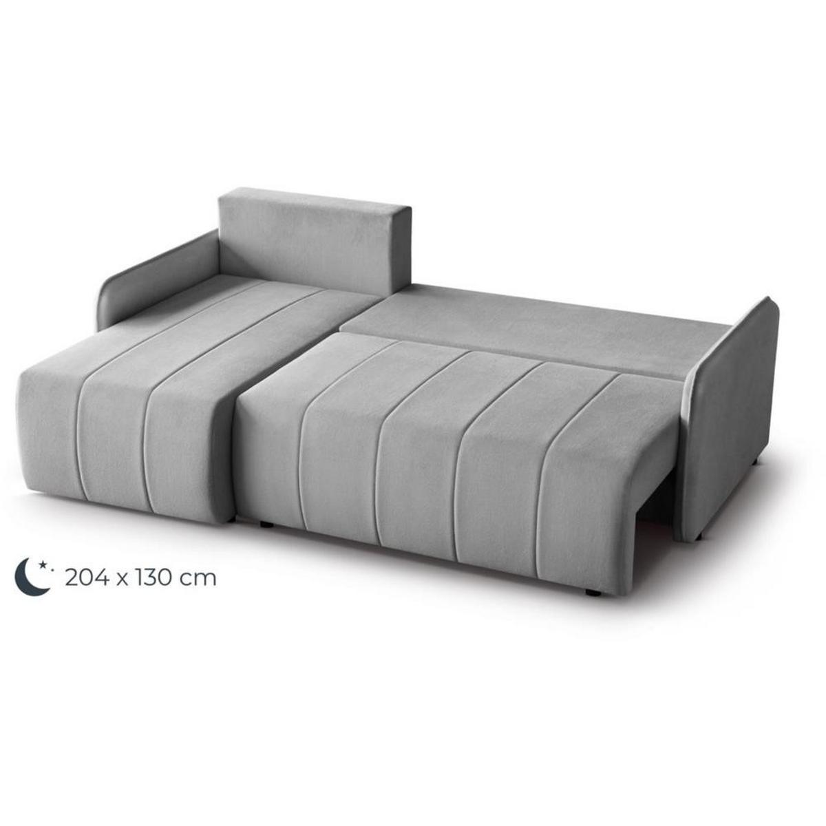 ECKSCHLAFSOFA Capri grau - Schwarz/Grau, Kunststoff/Textil (223/156cm) - Beautysofa