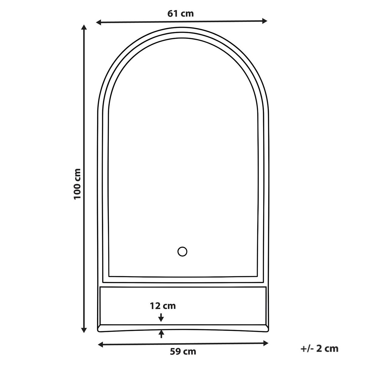 LED-BADEZIMMER-SPIEGEL 61/100 cm mit Ablage Silber Valouze - Silberfarben, Glas (61/100/4cm) - Beliani
