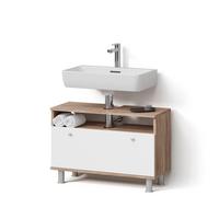 WASCHBECKENUNTERSCHRANK Fucino Sonoma/Weiß 80.2 x 54 cm mit Schublade - Weiß/Sonoma Eiche, Holzwerkstoff (80.2/54/32cm) - Livinity®
