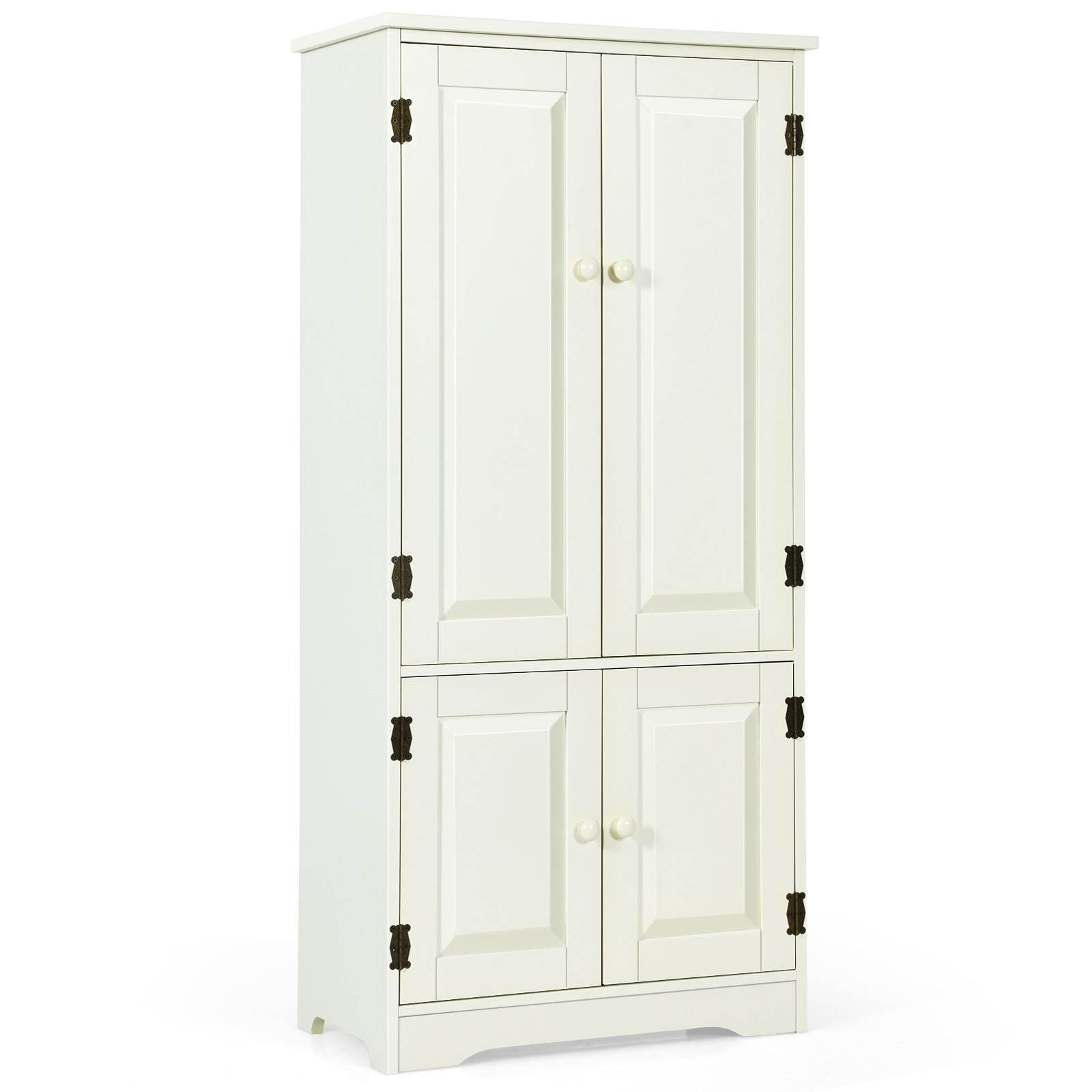 MEHRZWECKSCHRANK Flurschrank Weiß - Weiß, Holz (89/123/32cm) - COSTWAY