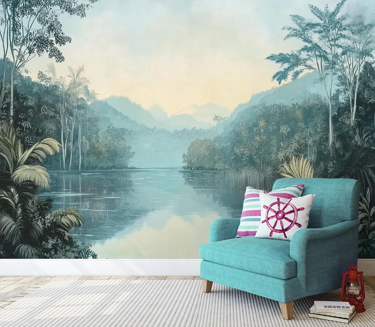 FOTOTAPETE Wald Natur Vlies Tapete Wohnzimmer Schlafzimmer 200x140 - Grün, Papier (200/140cm) - Wallarena
