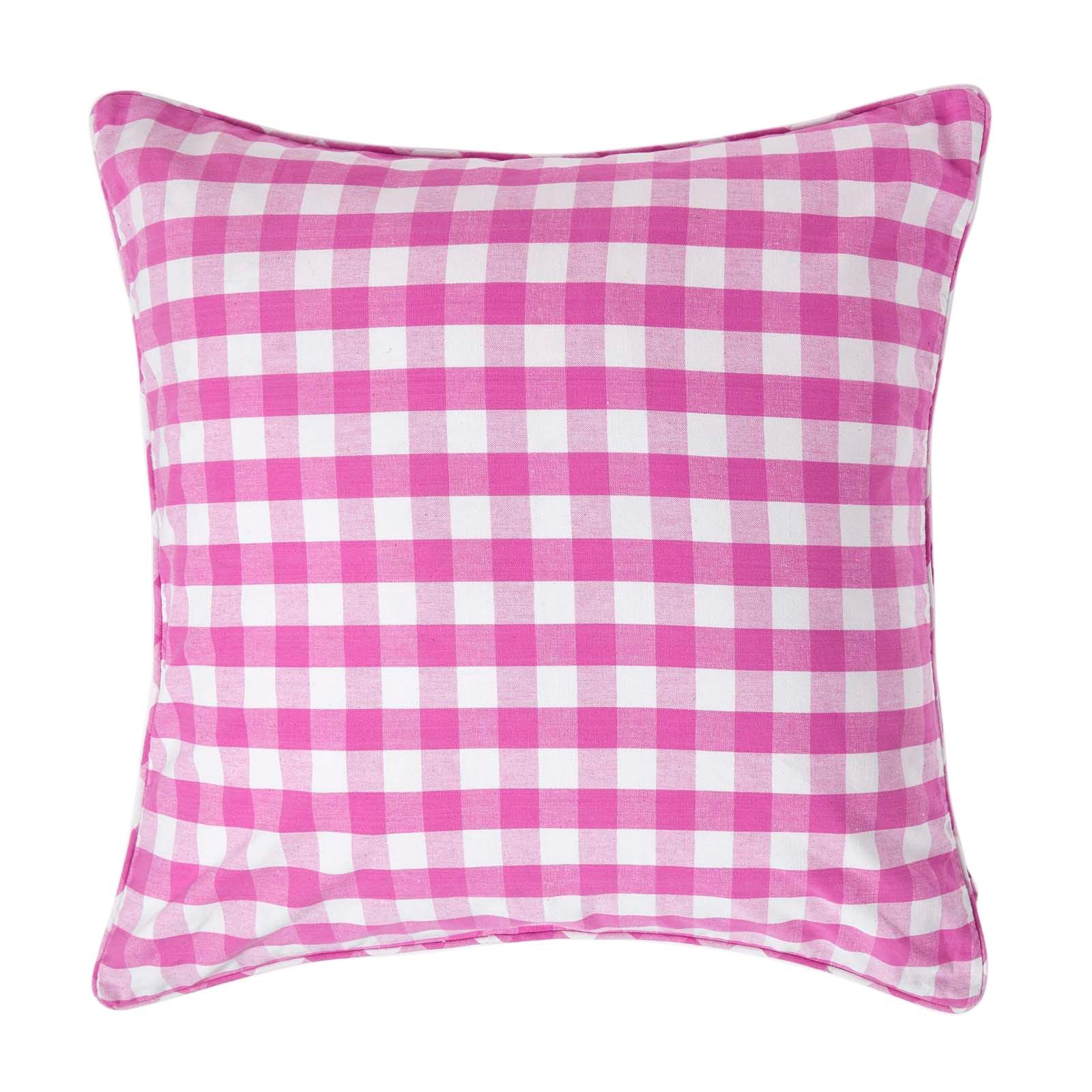 KISSENHÜLLE Karo-Muster 60/60 cm, 100% Baumwolle - Rosa, Textil (60/60cm) - Homescapes