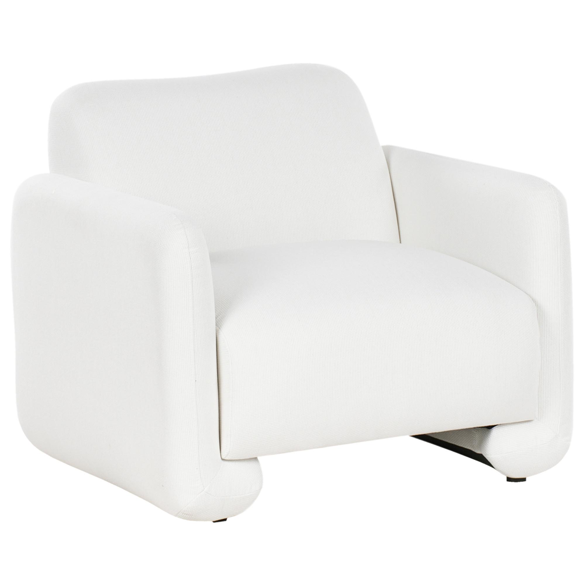 SESSEL Stoff Weiß Saland - Weiß, Textil (92/82/82cm) - Beliani
