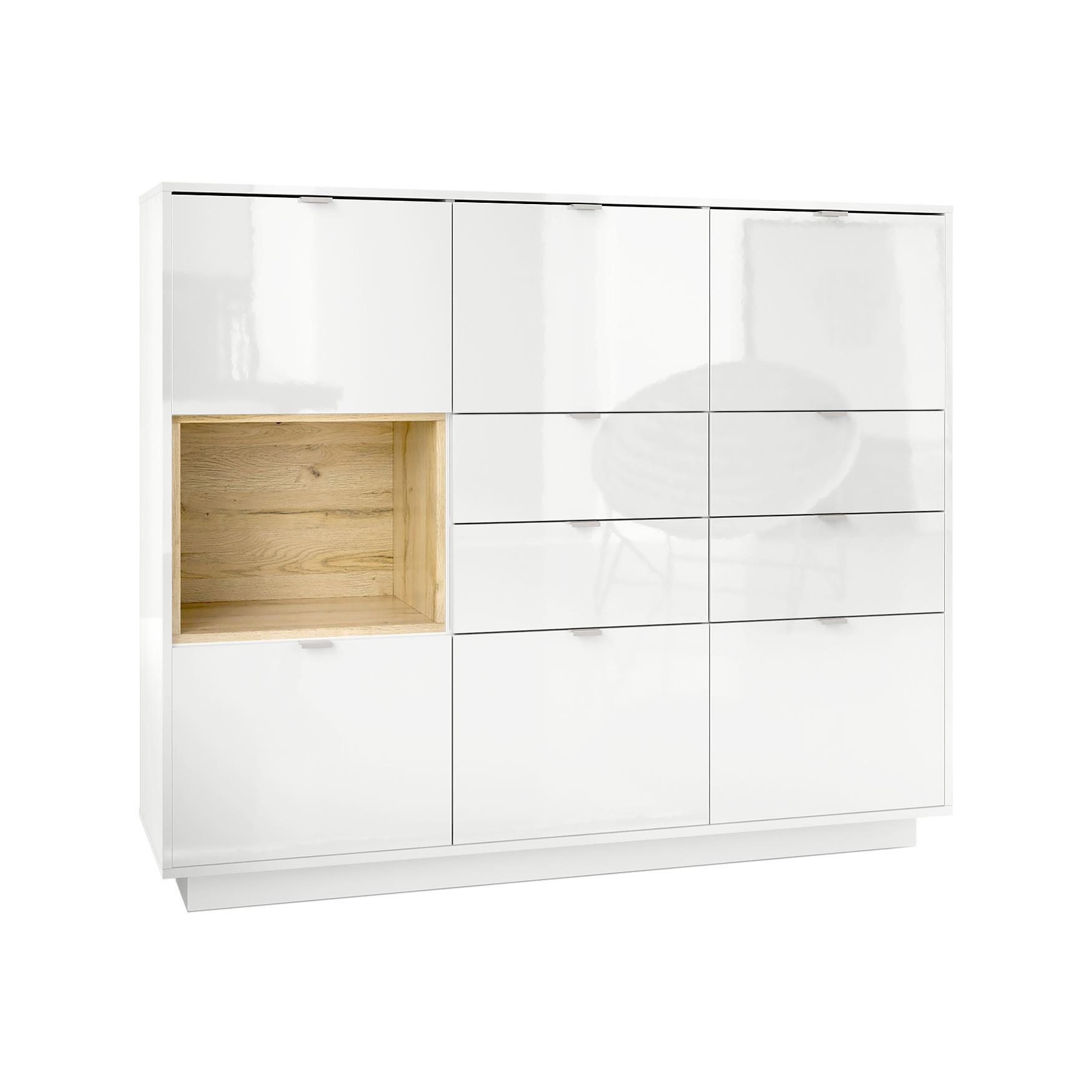 HIGHBOARD Metro Einsatz in Eiche Natur - Eichefarben, Holzwerkstoff (153/123/37cm) - Vladon