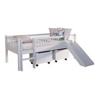SPIELBETT 90x200 Keeley Buche Weiß Rutsche Boxen Leiter - Weiß, Holz (90/200cm) - 58aufmkessel
