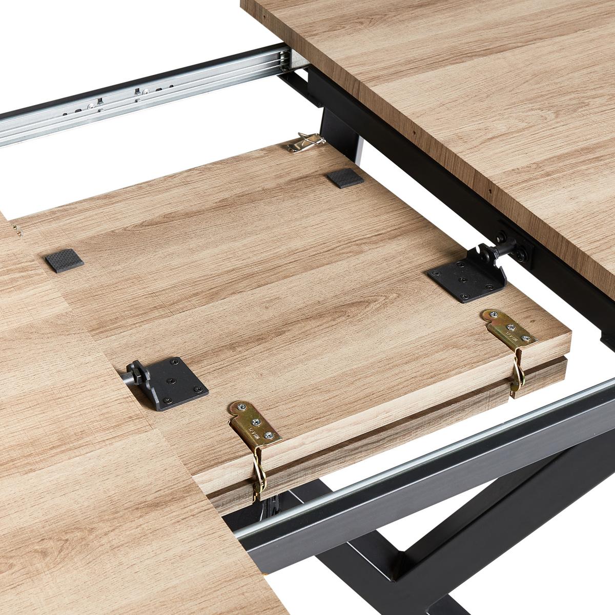 ESSTISCH ausziehbar Hellbraun 160-200/90 cm Ansell - Hellbraun, Holzwerkstoff (160/90/77cm) - Beliani