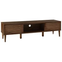 TV-MÖBEL Dunkler Holzfarbton Kayan - Dunkelbraun, Holzwerkstoff (160/46/40cm) - Beliani