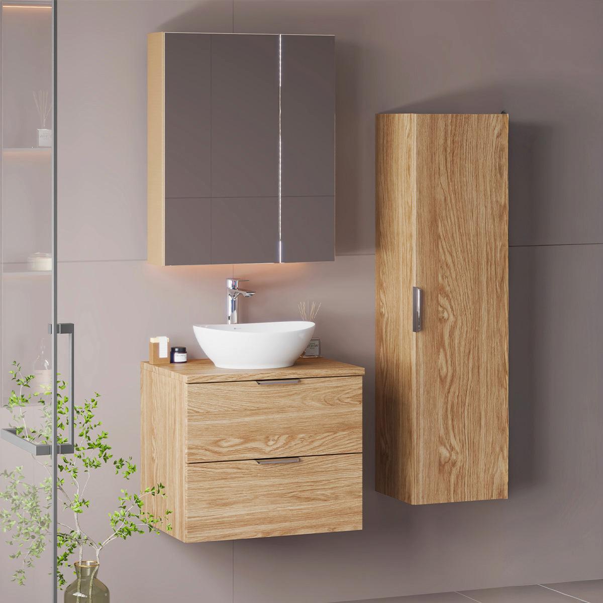 WASCHTISCHUNTERSCHRANK 60.6cm Astrid Holz - Braun, Holzwerkstoff (60.6/52.2/46.5cm) - Petits-meubles