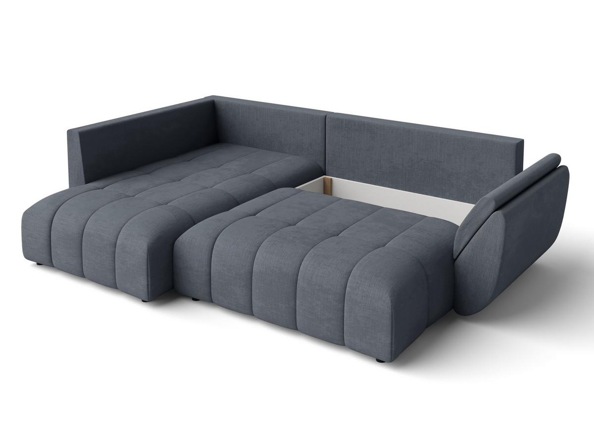 ECKSOFA L Form Corleone Grau 268/192/96 cm mit Schlaffunktion - Schwarz/Grau, Kunststoff/Textil (268/192cm) - AX Living