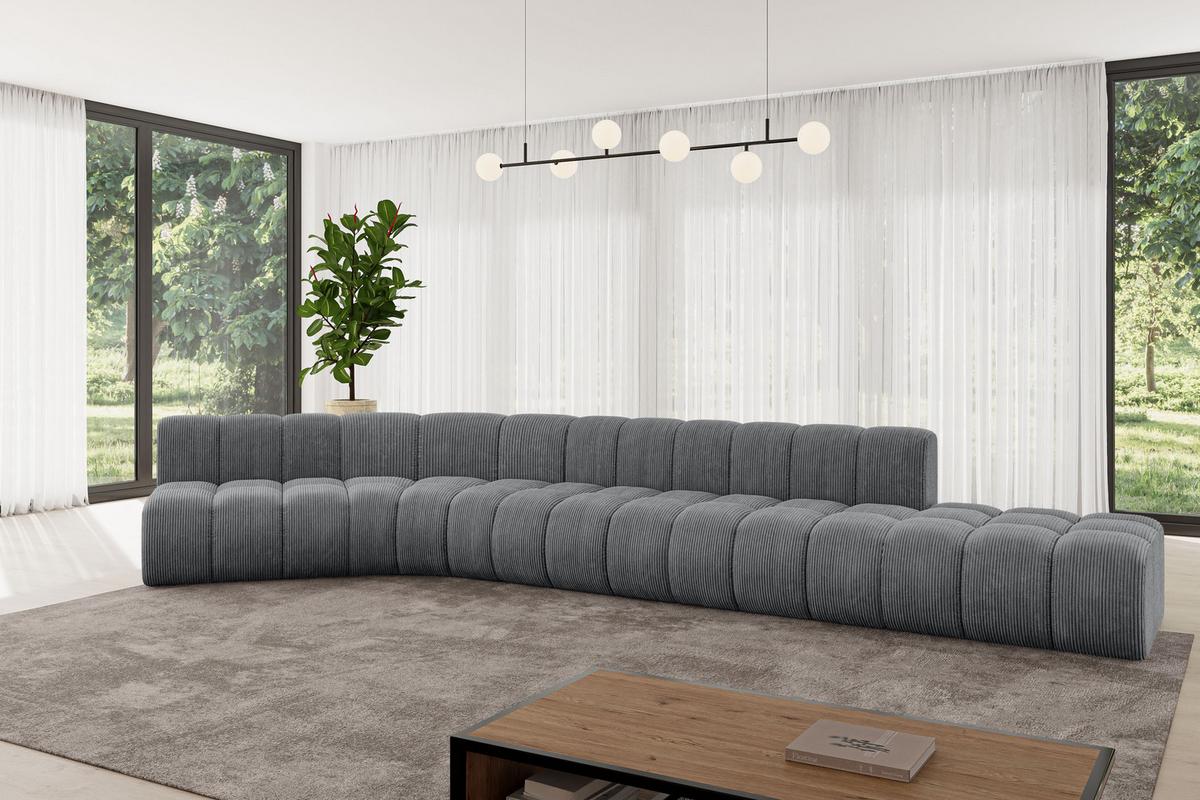 ECKSOFA modulares Sofa Brilo-L2 - 471x174x70 cm Dunkelgrau - Dunkelgrau, Holzwerkstoff/Textil (471/174cm) - ALTDECOR