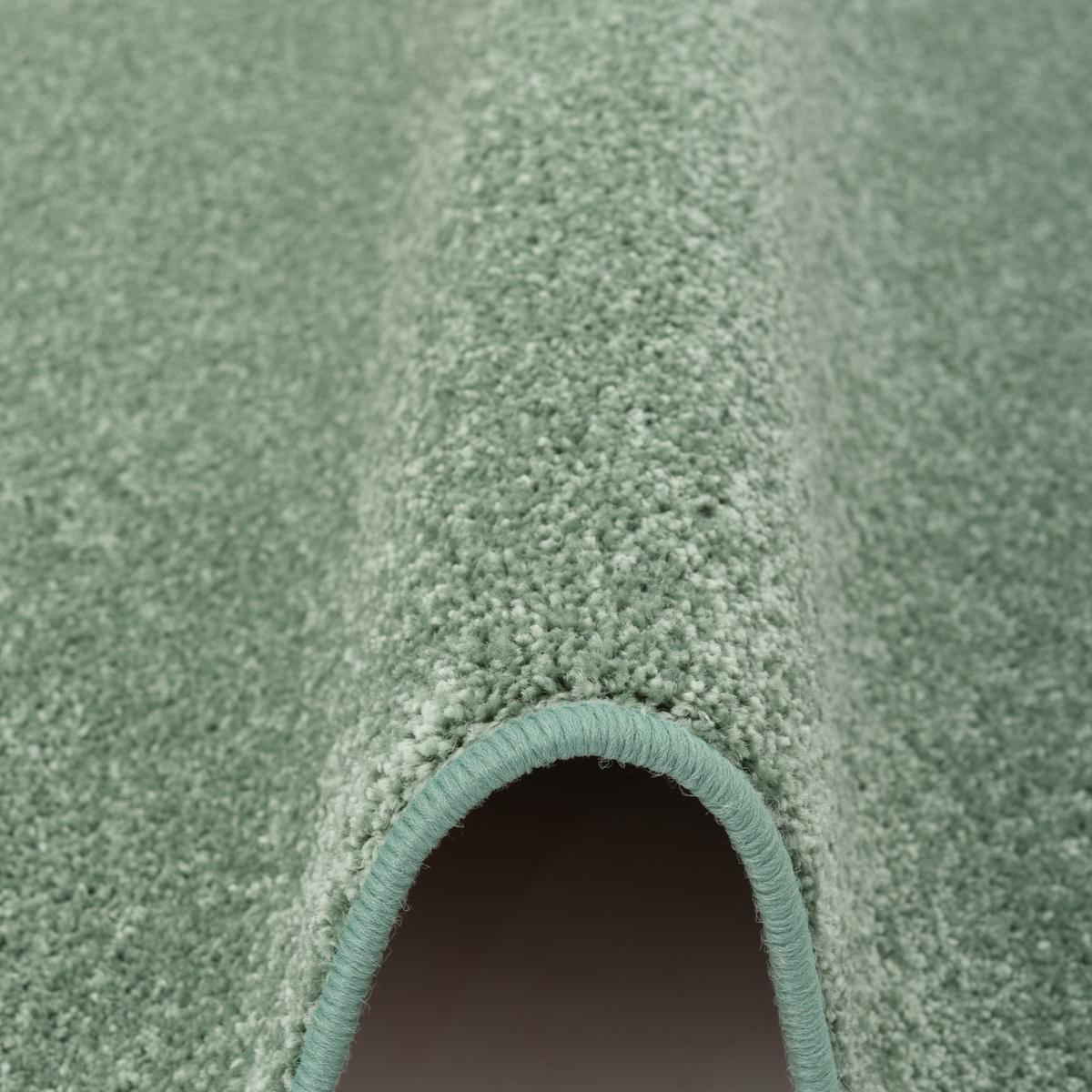HOCHFLOR VELOURS TEPPICH MONA - Mintgrün, Textil (100/100cm) - Snapstyle