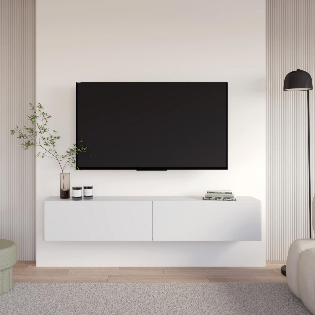 TV-HÄNGEBOARD Olio WEIß 175 CM - Weiß, Holzwerkstoff (175/28.4/31.6cm) - Selsey