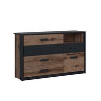 KOMMODE Romane Holz und Schwarz - Schwarz, Holzwerkstoff (150/90/41cm) - Petits-meubles