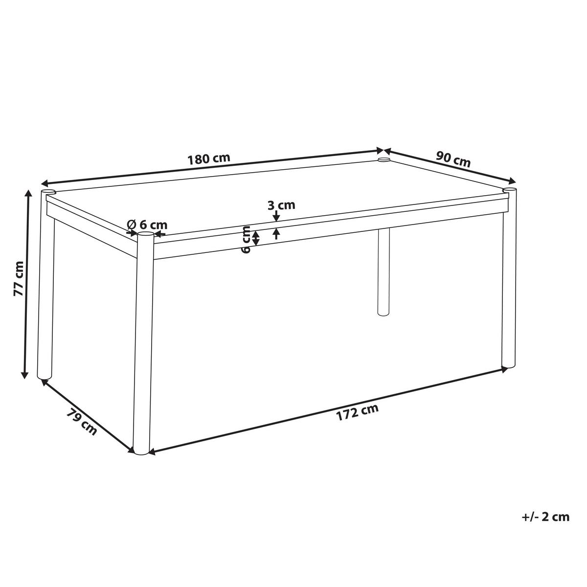 ESSTISCH Dunkle Eiche 180/90 cm Fondis - Dunkelbraun, Holzwerkstoff (180/90/77cm) - Beliani