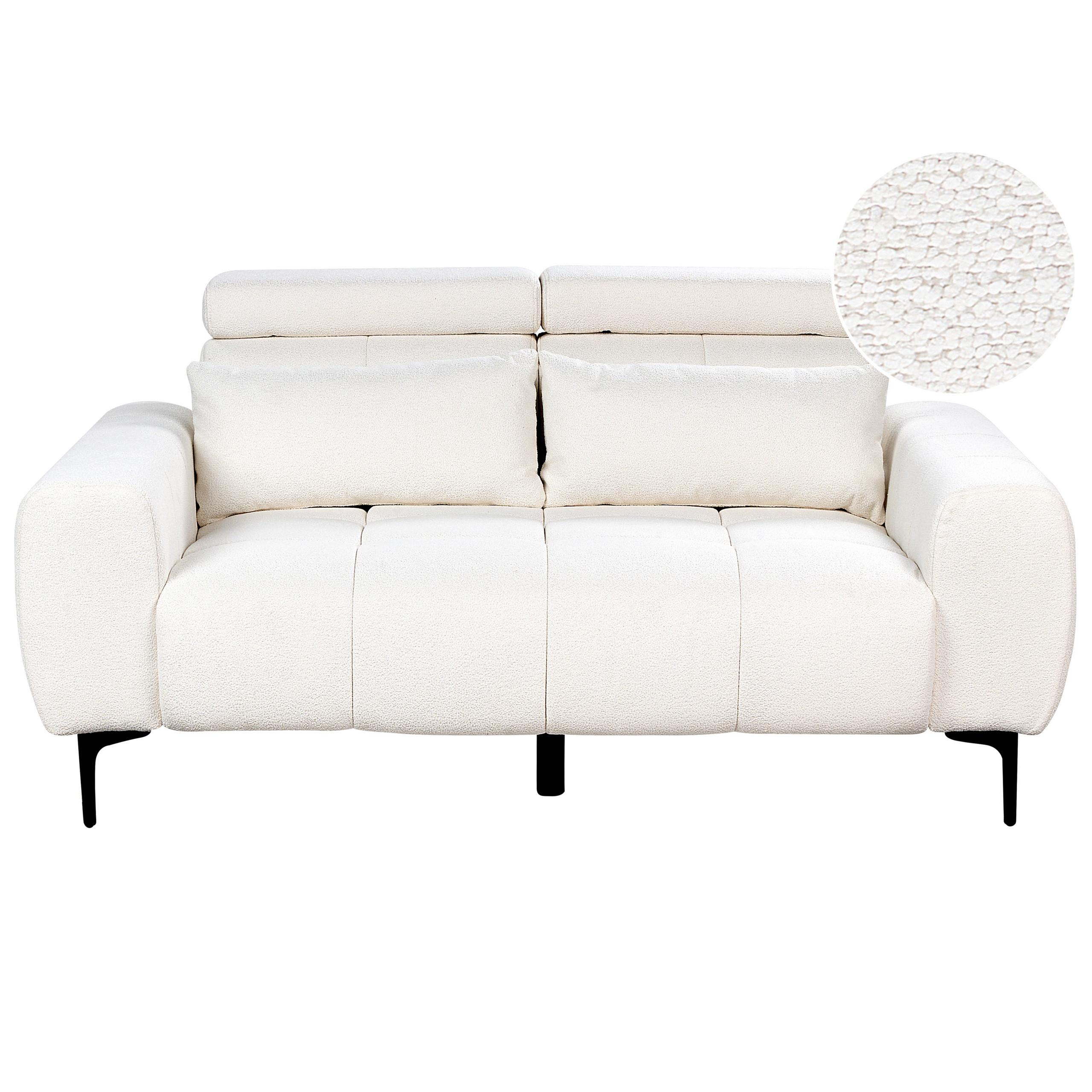 2-SITZER-SOFA Bouclé weiß Vegamo - Weiß, Textil (176/97/110cm) - Beliani