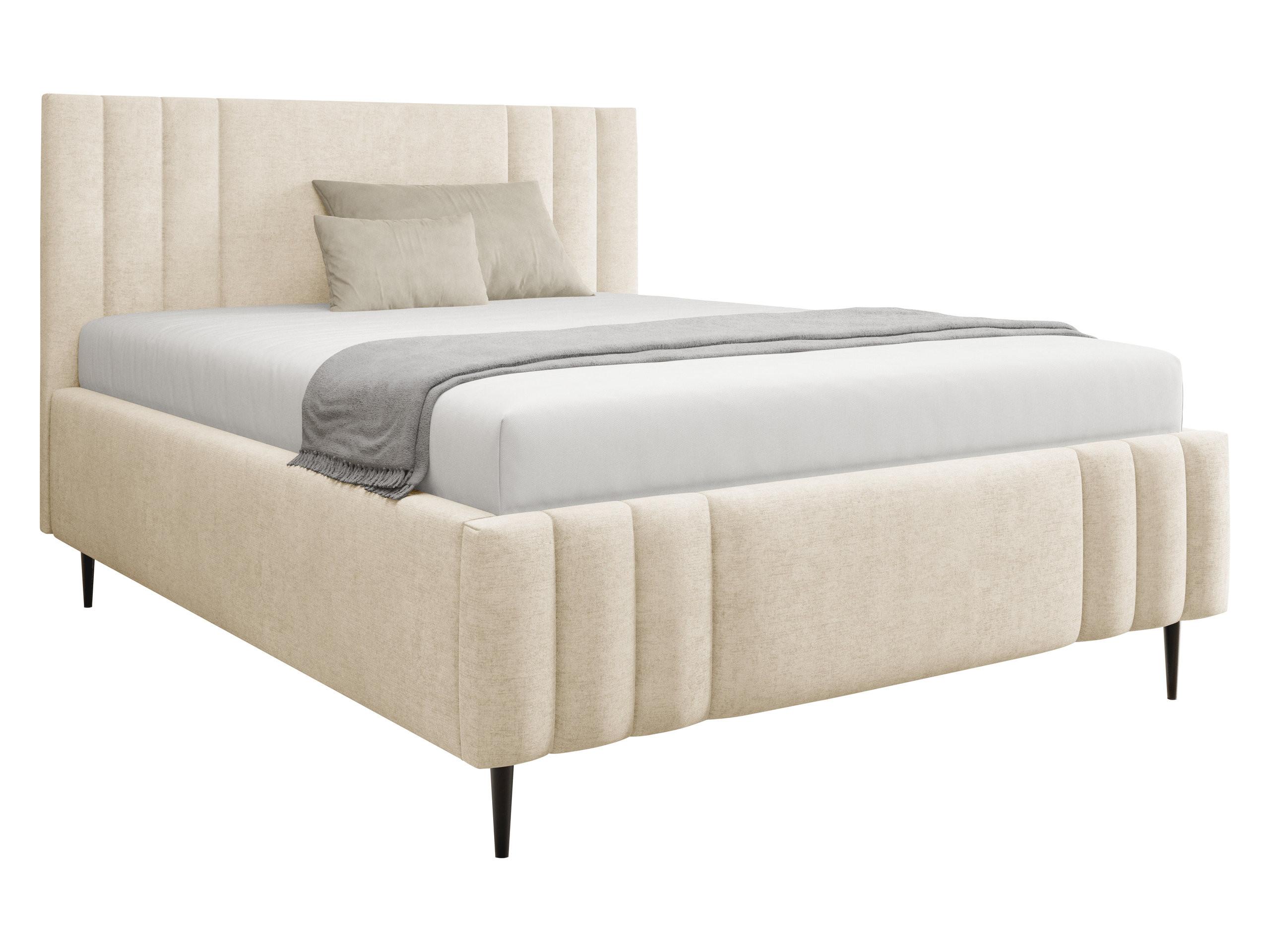 POLSTERBETT Ribo Leg - Creme/Schwarz, Holz/Textil (160/200cm) - MIRJAN24
