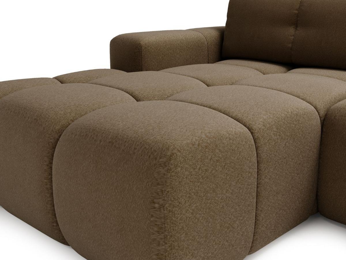 ECKSOFA Montero Bouclé-Stoff Braun Links - Braun, Holz/Textil (280/177cm) - Graingold