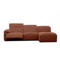 ECKSOFA TRENTO 4-Sitzer mit 1 Relaxfunktion, dunkelorange - Dunkelorange/Schwarz, Holzwerkstoff/Kunststoff (262/165cm) - Wozimo