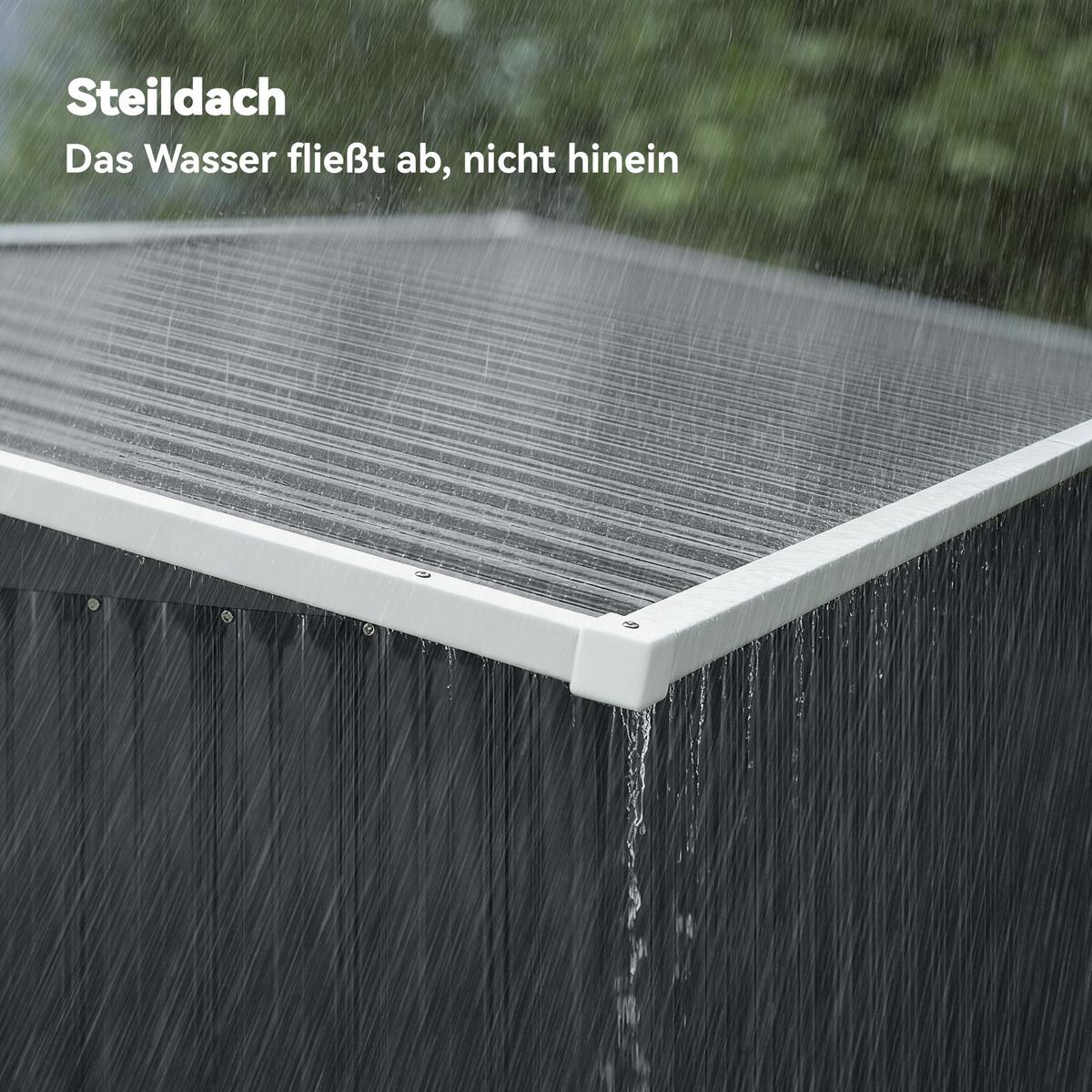 GERÄTEHAUS Verzinkter Stahl Dunkelgrau - Dunkelgrau, Metall (132/185/234cm) - Outsunny