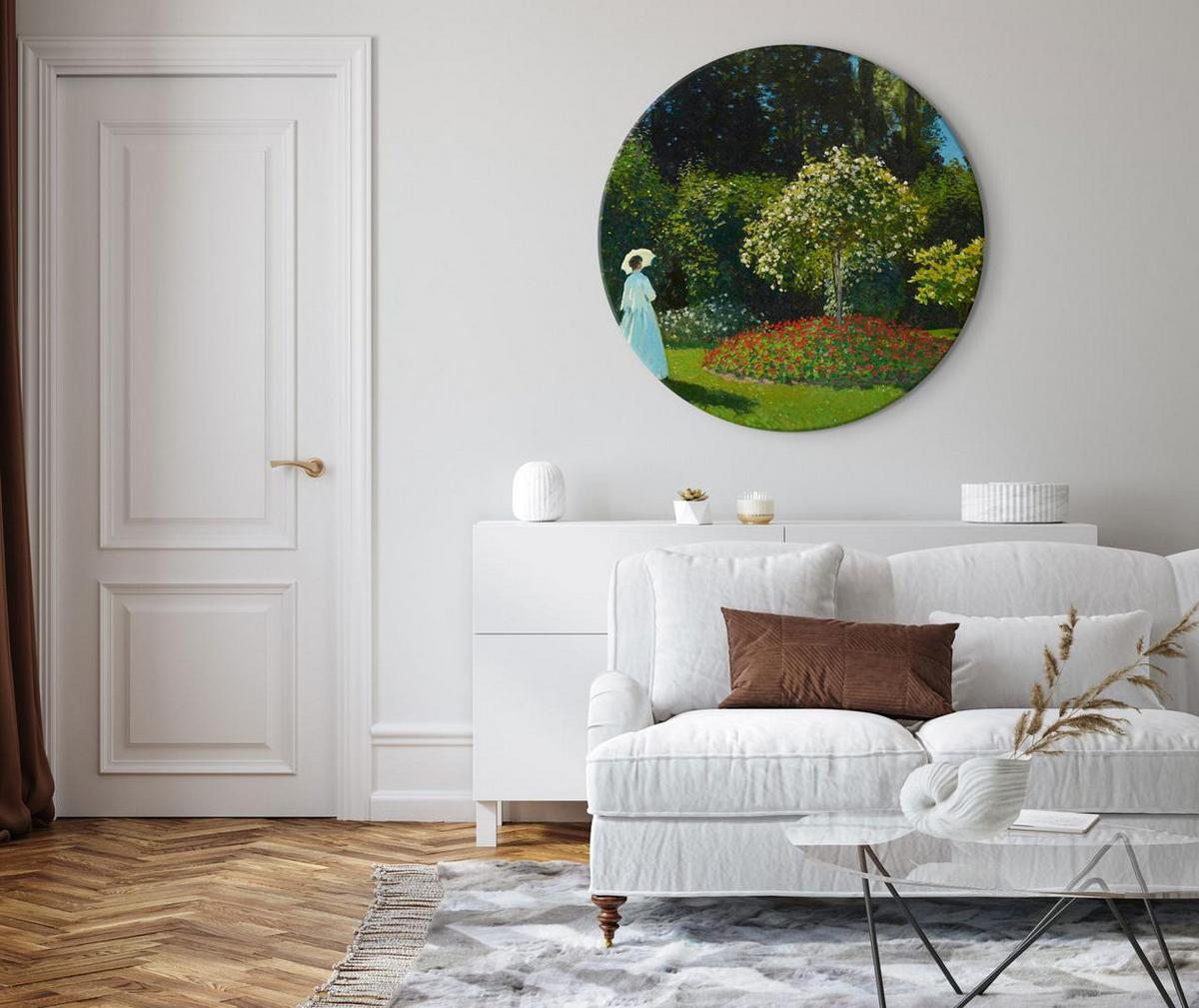RUNDES BILD Grün 40/40 cm - Grün, Textil (40/40cm) - KUNSTLOFT