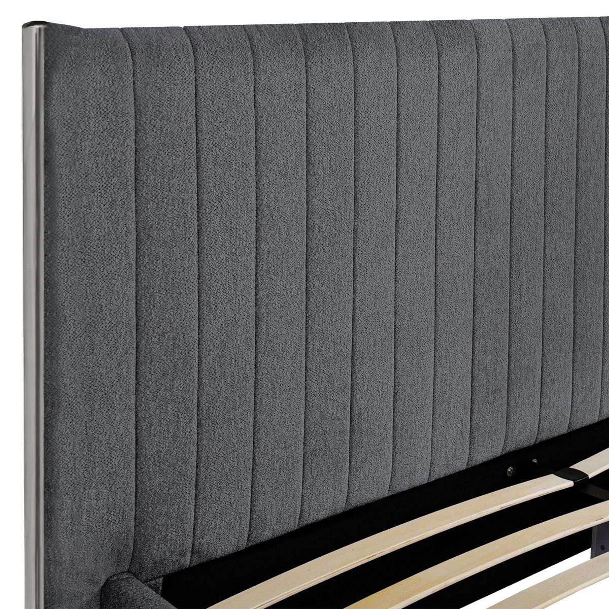 POLSTERBETT Calma mit Schaumstoffmatratze 10 cm, 2 Bettkastenschubladen, 160x200 cm, Bouclé-Stoff, Dunkelgrau - Dunkelgrau, Textil (160/200cm) - Beautysofa