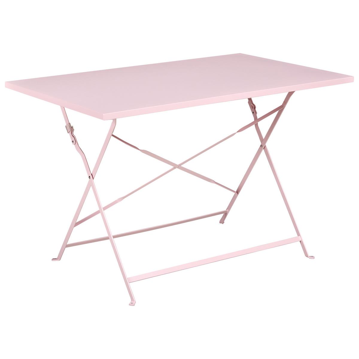 GARTENMÖBEL Set 4-Sitzer klappbar Metall Pastellrosa Fiori - Pink, Metall - Beliani