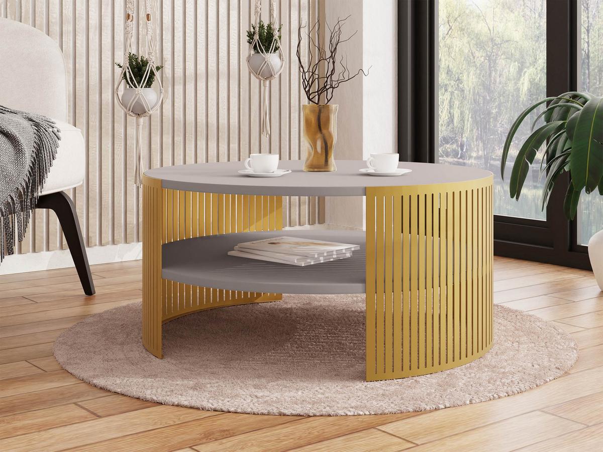 COUCHTISCH Fikoli Gold - Kaschmir/Goldfarben, Holzwerkstoff/Metall (75/75/40cm) - MIRJAN24