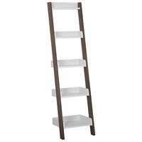 BÜCHERREGAL 5 Fächer Braun/Weiß Mobile Duo - Weiß, Holzwerkstoff (45/166/36cm) - Beliani