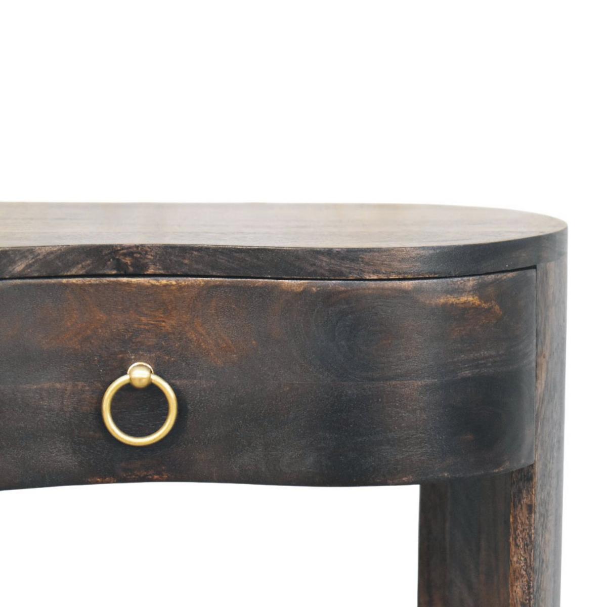 NACHTTISCH mit Carbon-Esche-Finish, 1 Schublade, mit altmodischem Griff, dunkelbraun - Dunkelbraun, Holz/Metall (55/58/35cm) - Artisan Furniture