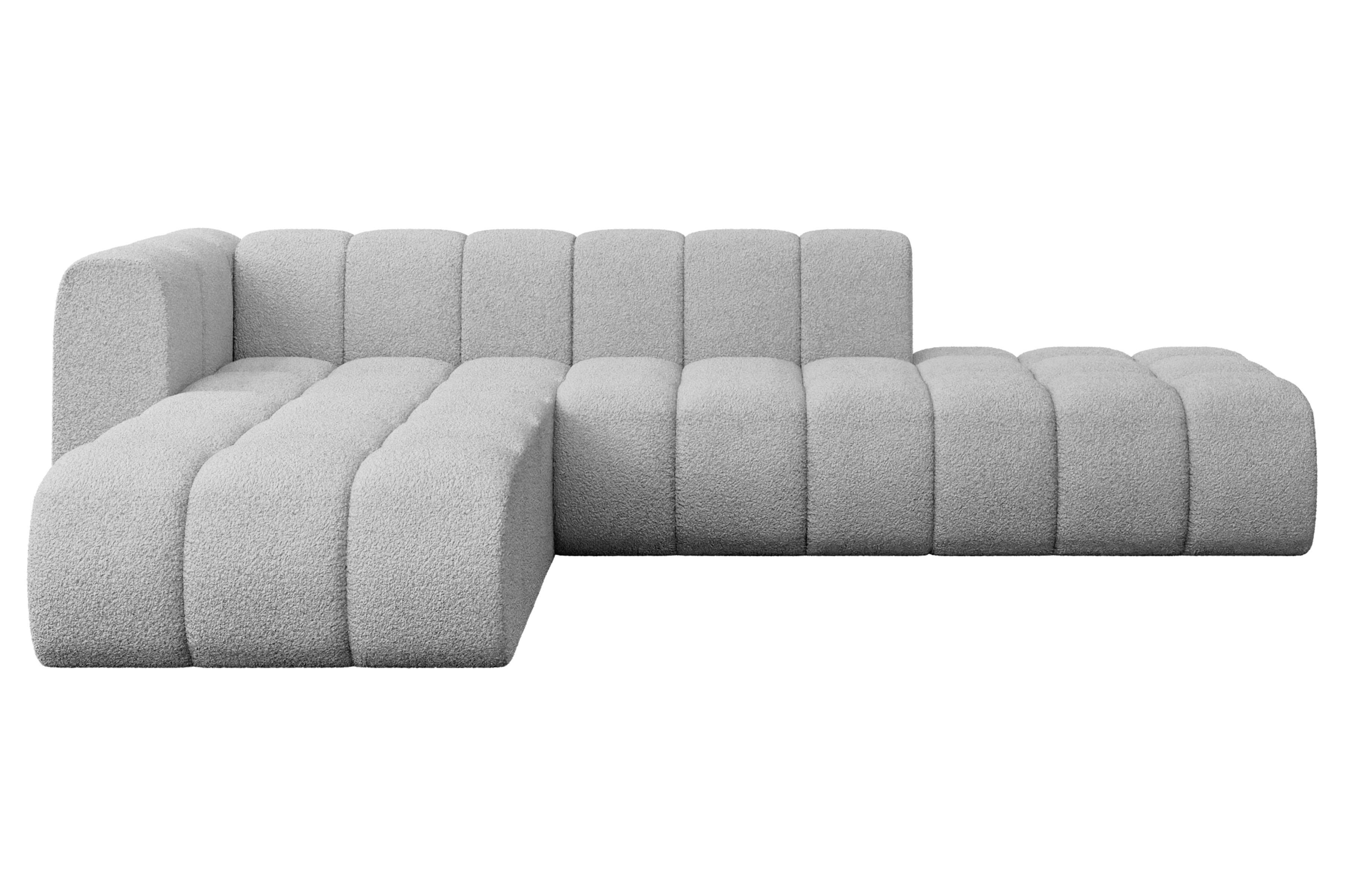 ECKSOFA modulares Sofa Zuvon-L1 - 296x177x70 cm Hellgrau - Hellgrau, Holzwerkstoff/Textil (296/177cm) - ALTDECOR