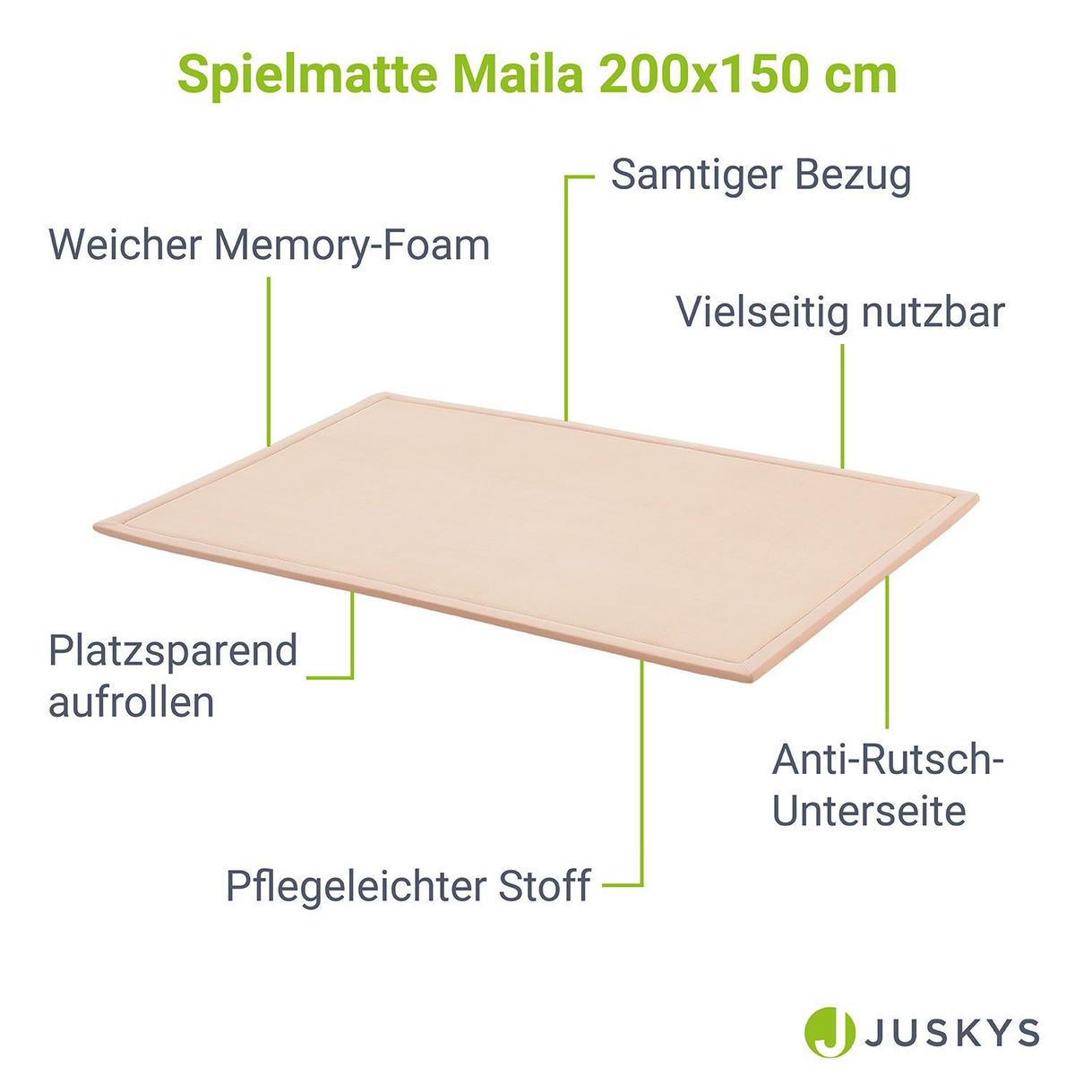 SPIELMATTE Maila beige 200 x 150 cm - Beige, Textil (150/2/200cm) - Juskys