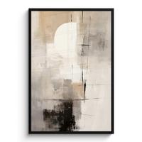 POSTER MIT RAHMEN Abstrakt - Kunst - Grau Bilderleiste 80x120 cm - Hellgrau, Papier (80/120cm) - MuchoWow