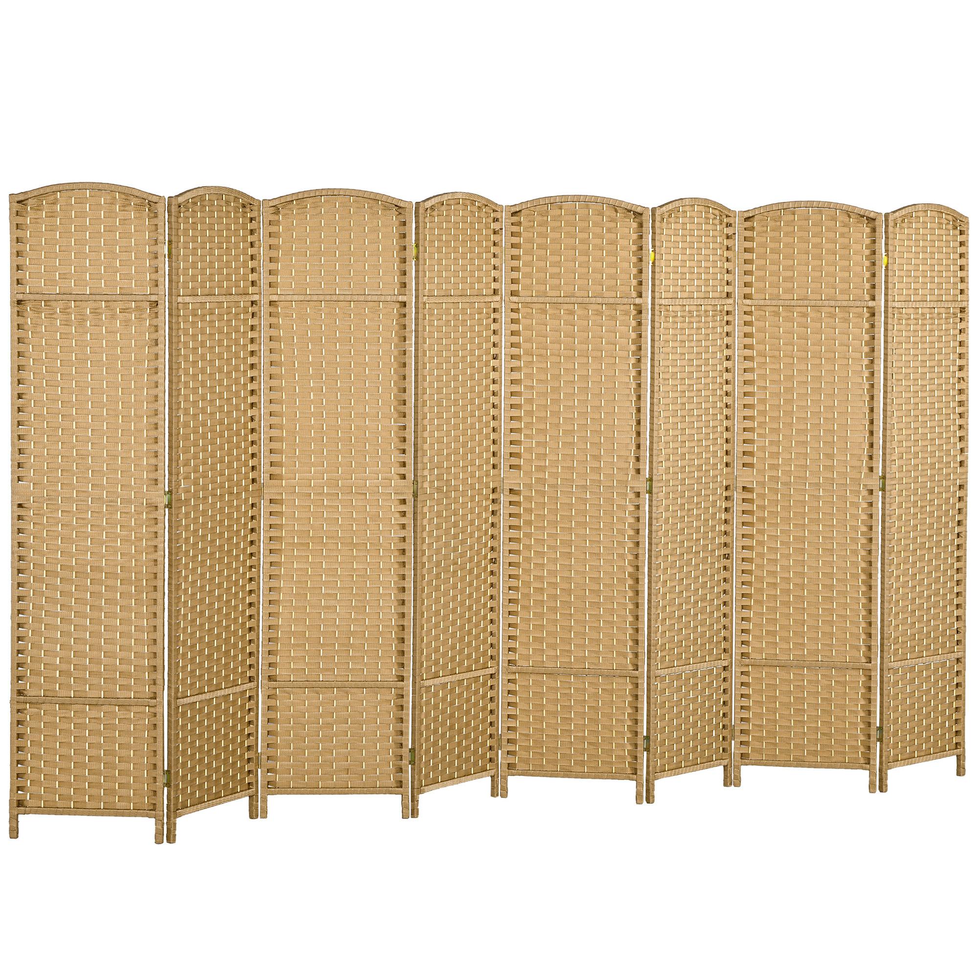 PARAVENT 8-teilig 320 x 170 cm Raumteiler Trennwand aus Kiefernholz Natur - Naturfarben, Kunststoff (1.6/170/320cm) - HOMCOM