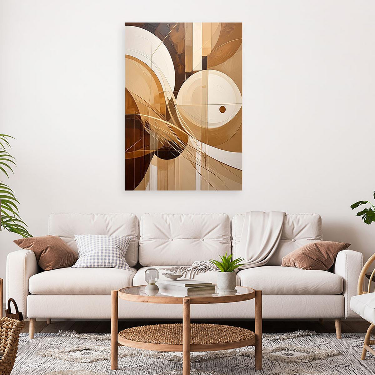 LEINWANDBILD 3D und geometrisch 60x90cm - Beige, Textil (60/90cm) - Feeby