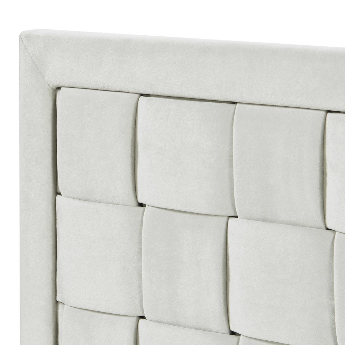 KOPFTEIL Tervo - Hellgrau, Holzwerkstoff/Textil (160/50/5cm) - [en.casa]