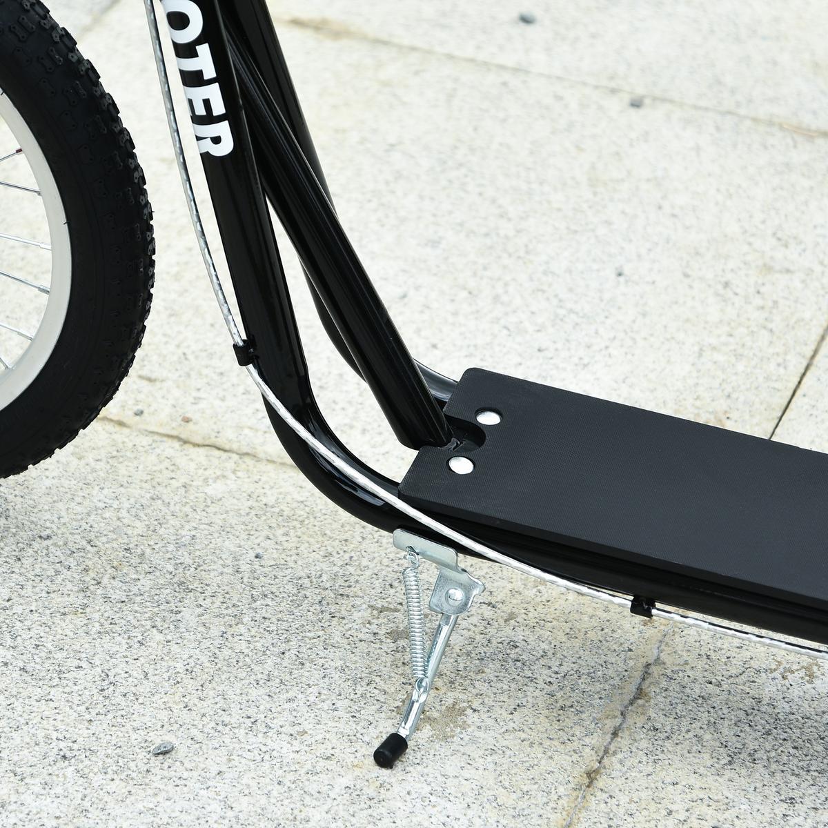 TRETROLLER Scooter Cityroller Kinder Luftreifen Roller verstellbar Alu Schwarz - Schwarz, Metall (139/58/96cm) - HOMCOM