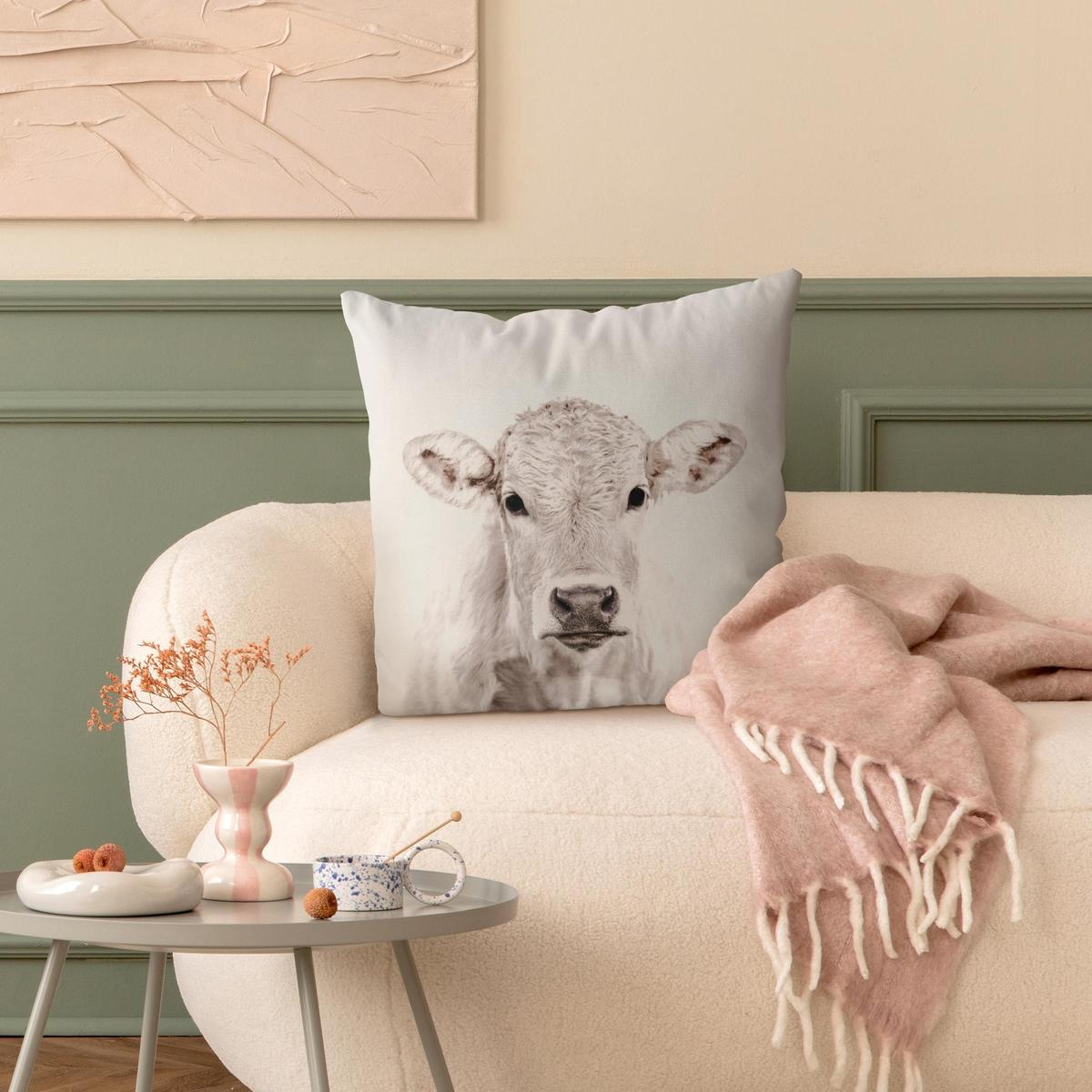 KISSENBEZUG Weißes Kalb 40/40 cm - Grau, Textil (40/40cm) - Bilderwelten