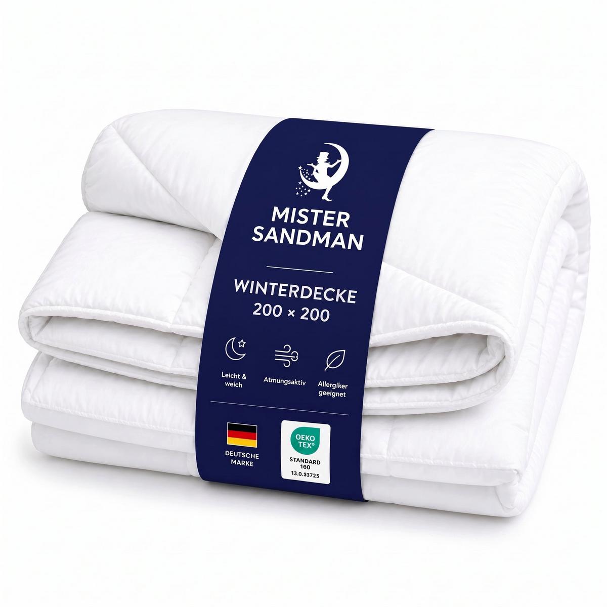 WINTERBETTDECKE 200x200 cm – warme Bettdecke mit Hohlfaserfüllung & Mikrofaserbezug - Weiß, Textil (200/200cm) - Mister Sandman