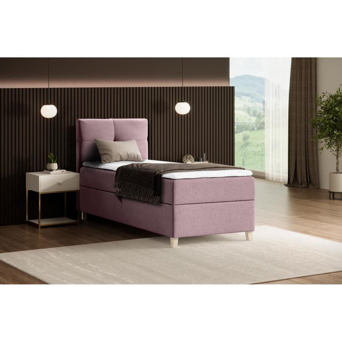 POLSTERBETT Helen Mini 93/206/106 rosa - Rosa, Holzwerkstoff/Textil (90/200cm) - Beautysofa