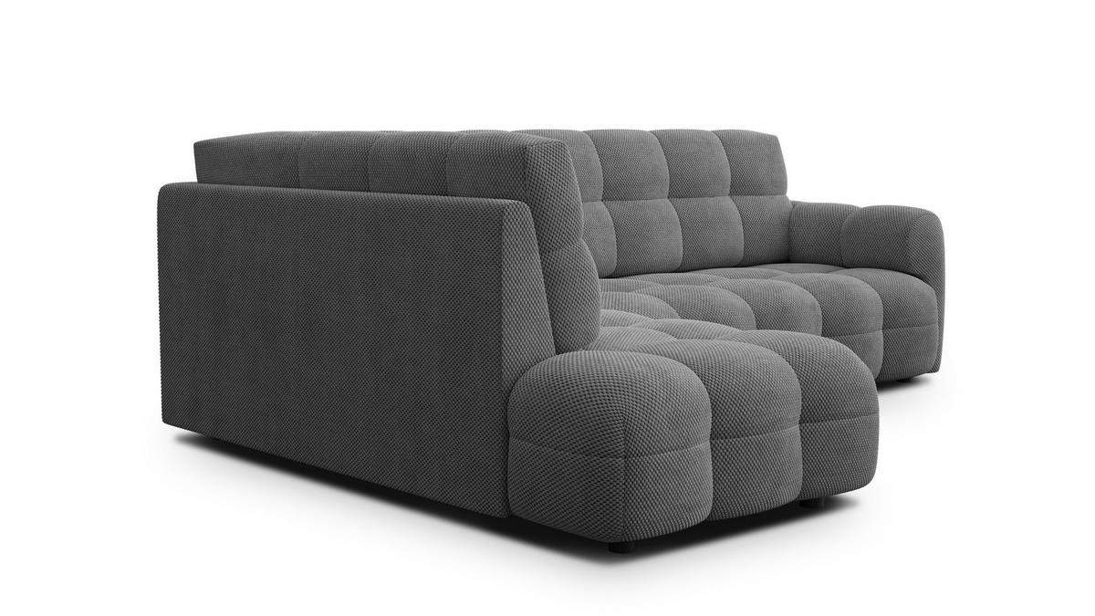 ECKSOFA MELLOW 5-Sitzer, grau - Schwarz/Grau, Holz/Textil (283/191cm) - Wozimo