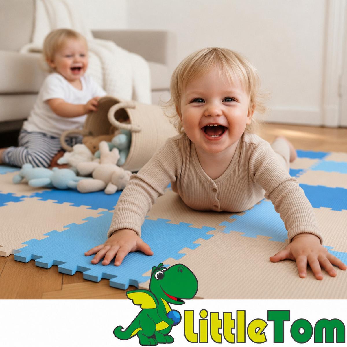 SPIELMATTE ab Null 270/90 cm Puzzlematte Hellblau - Multicolor, Kunststoff (30/30cm) - Littletom